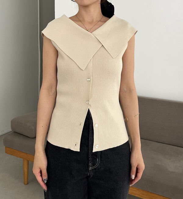  「【前後2WAY仕様】BIG襟ニット」|ニット・セーター|