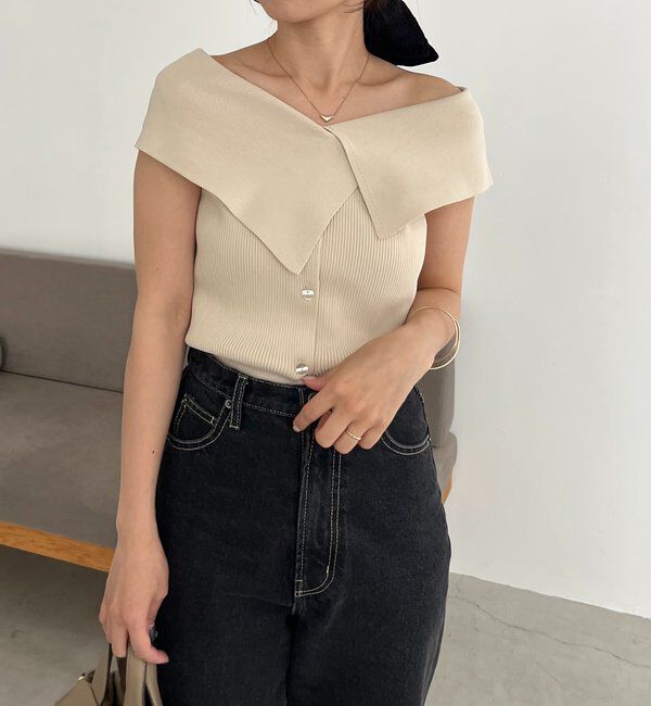  「【前後2WAY仕様】BIG襟ニット」|ニット・セーター|