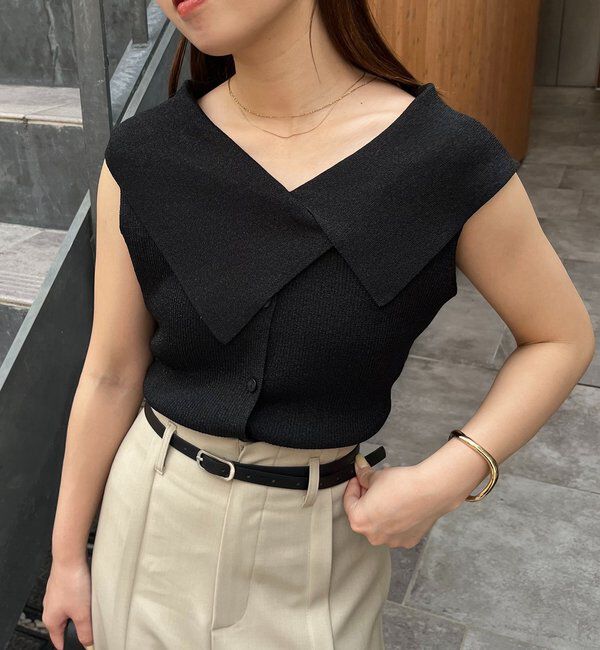  「【前後2WAY仕様】BIG襟ニット」|ニット・セーター|