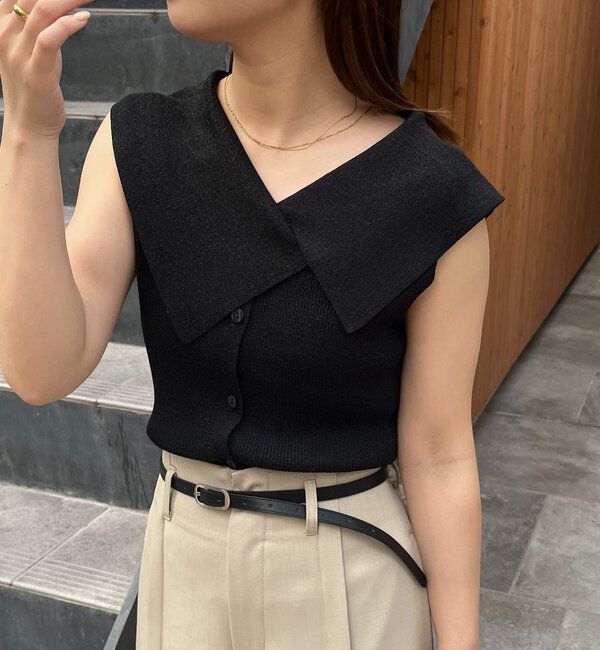  「【前後2WAY仕様】BIG襟ニット」|ニット・セーター|