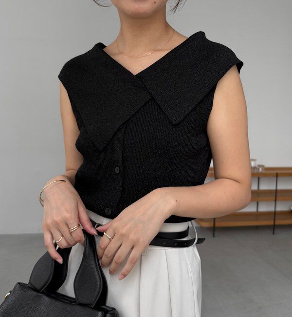  「【前後2WAY仕様】BIG襟ニット」|ニット・セーター|