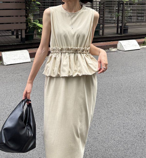  「【低身長サイズあり】バルーンペプラムワンピース」|ワンピース|