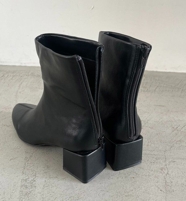  「スクエアヒールショートブーツ」|ショートブーツ|