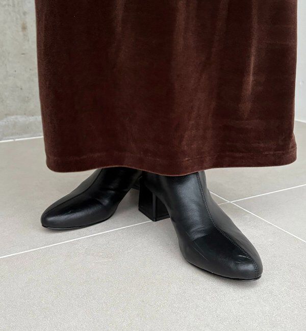  「スクエアヒールショートブーツ」|ショートブーツ|