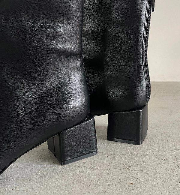  「スクエアヒールショートブーツ」|ショートブーツ|