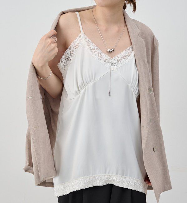  「サテンレースキャミソール」|キャミソール|