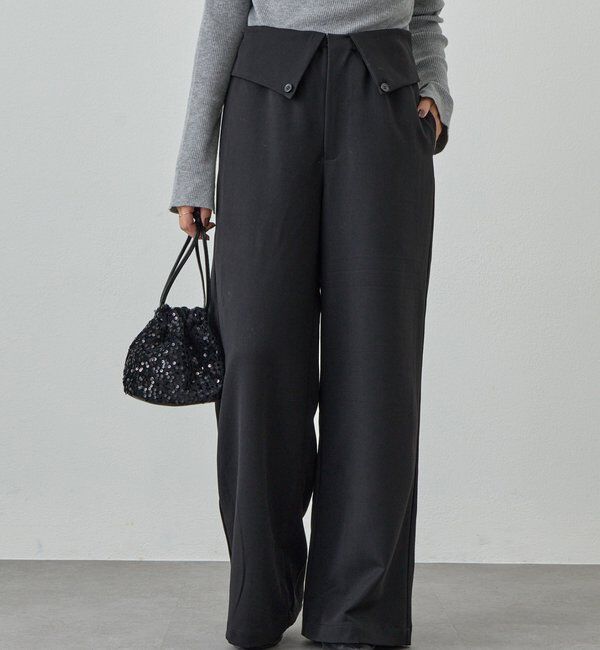  「2WAYウエストデザインパンツ」|チノ|ブラック