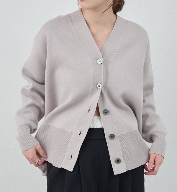  「【26SS予約】コットンスムースカーディガン」|カーディガン|ライトベージュ