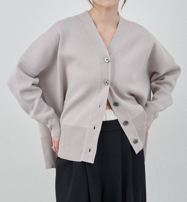  「【26SS予約】コットンスムースカーディガン」|カーディガン|