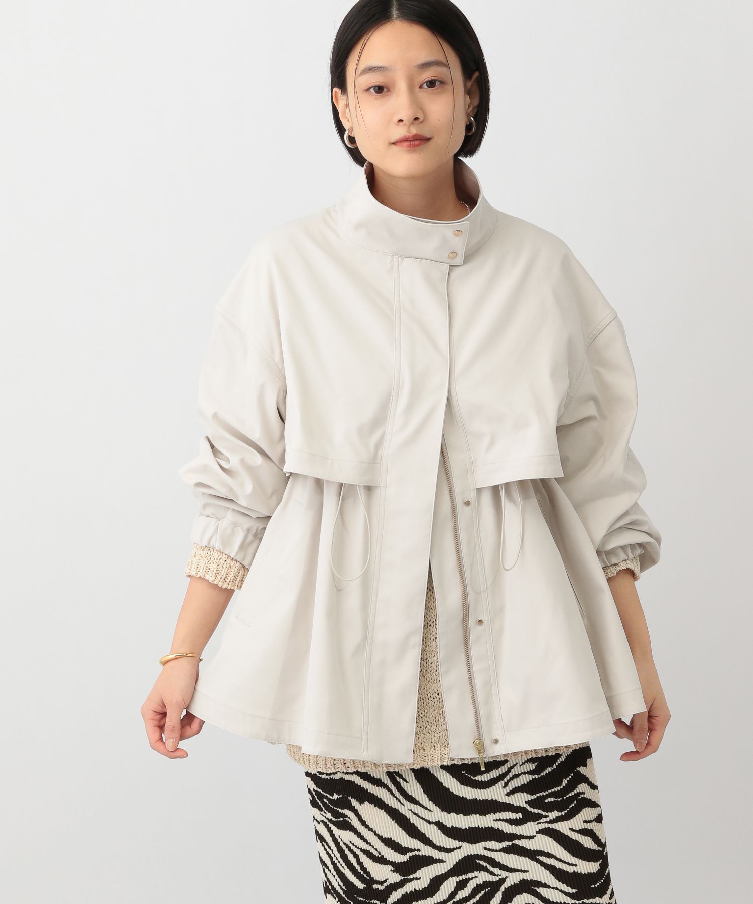 A part by 「【撥水加工付き】スタンドブルゾン」|ブルゾン・スタジャン|ベージュ