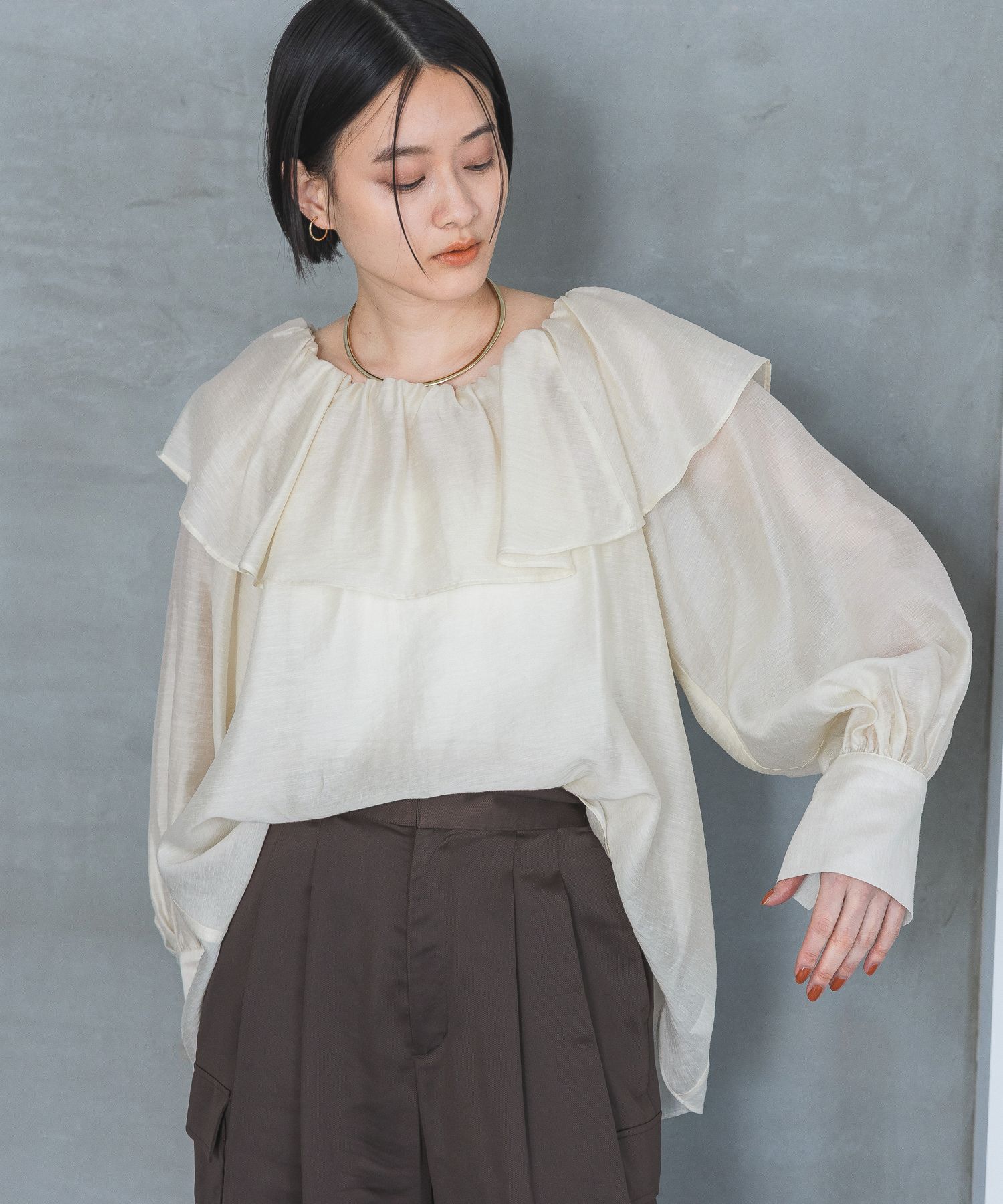 A part by 「リネンフリルブラウス」|シャツ・ブラウス|