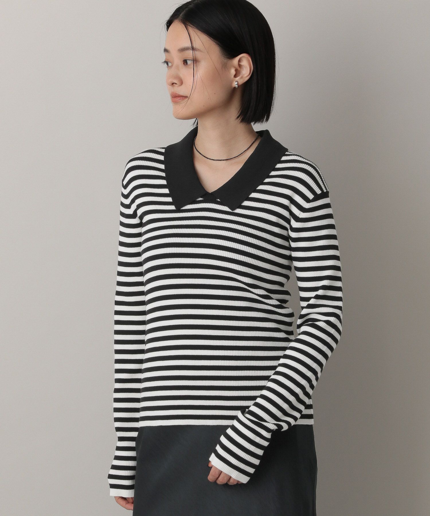 A part by 「エリツキリブニットプルオーバー_長袖」|ニット・セーター|ボーダー