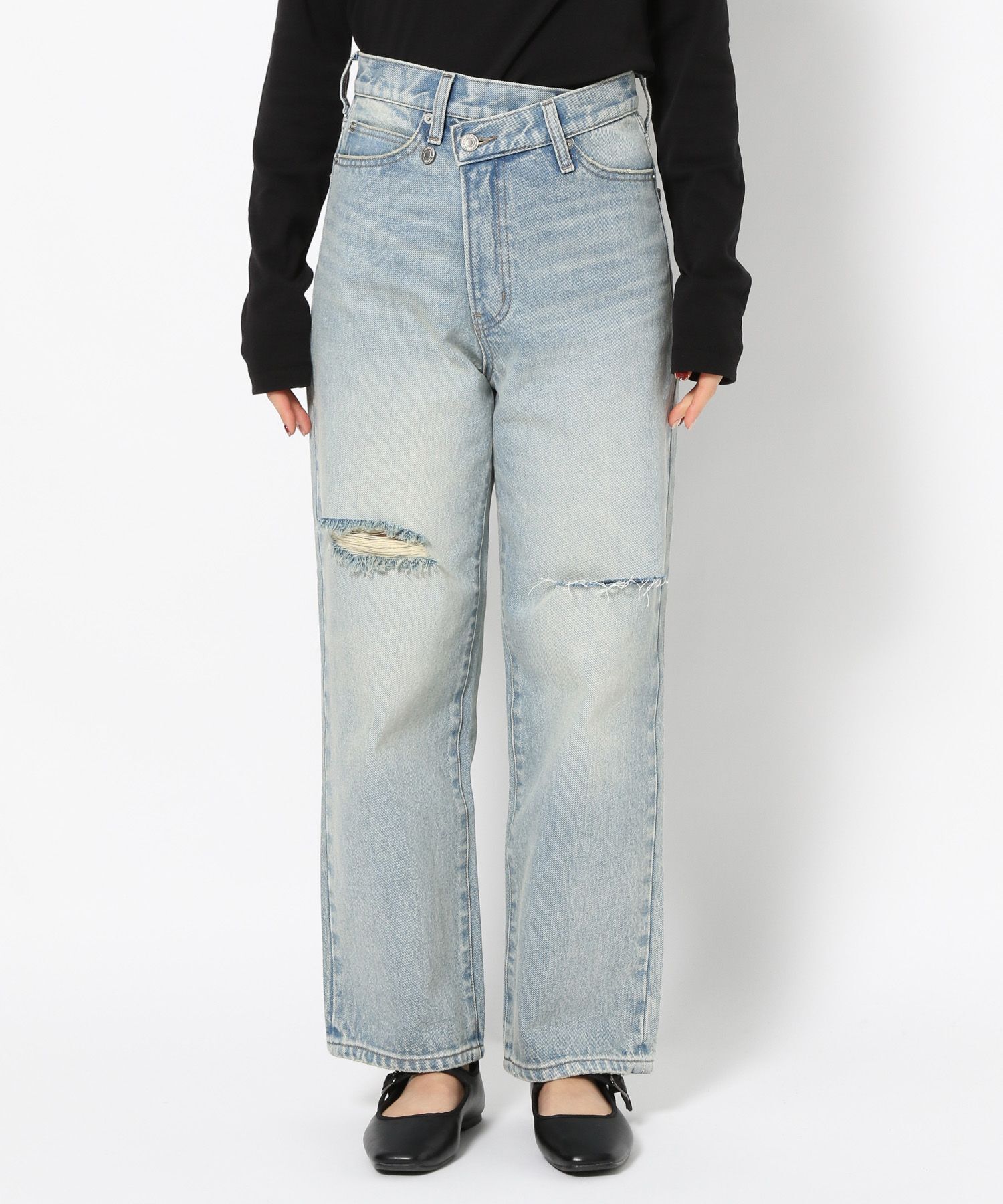 LOWRYS FARM「ＣＯＮＥ／アシメデニムパンツ」|デニム|