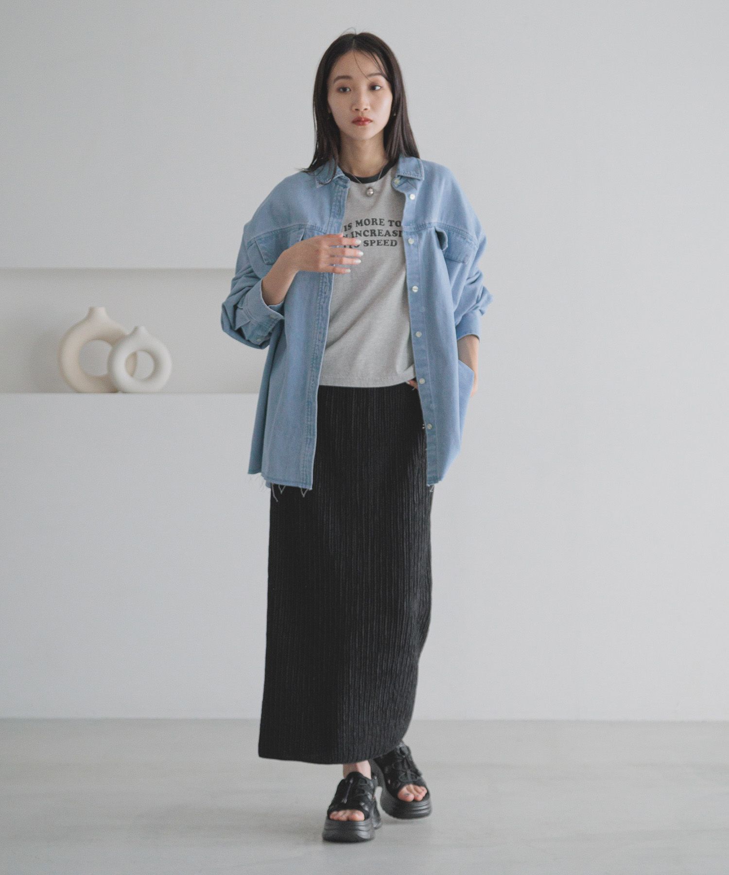 LOWRYS FARM「ジャガードプリーツスカート」|スカート|