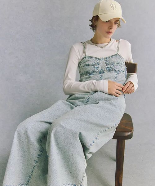 LOWRYS FARM「ＣＯＮＥデニムサロペット」|オールインワン|BLU