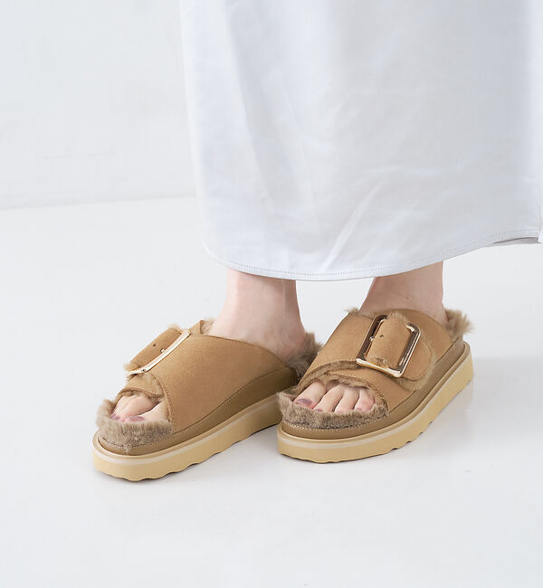 collex「【MOHI/モヒ】ファーサンダル シングルベルト」|サンダル|