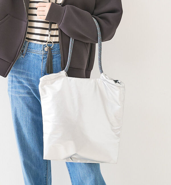 collex「【WEB限定】【CACHELLIE】コードハンドル メタリックトートバッグ」|トートバッグ|シルバー