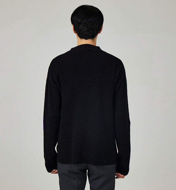 ABAHOUSE「畦ブークレ ハーフジップ プルオーバー ニット」|ニット・セーター|