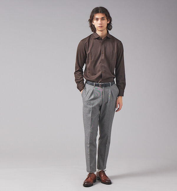 ABAHOUSE「【FLEX SHIRTS】ダイヤ柄 フクレジャカード シャツ」|シャツ・ブラウス|