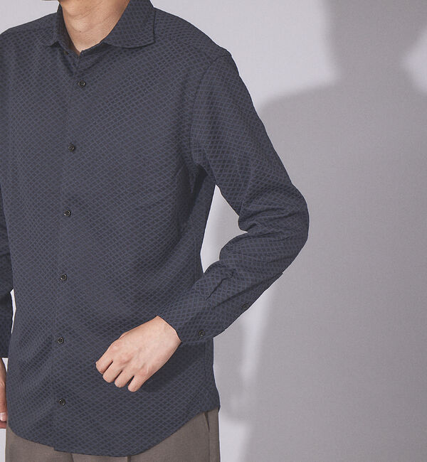 ABAHOUSE「【FLEX SHIRTS】ダイヤ柄 フクレジャカード シャツ」|シャツ・ブラウス|