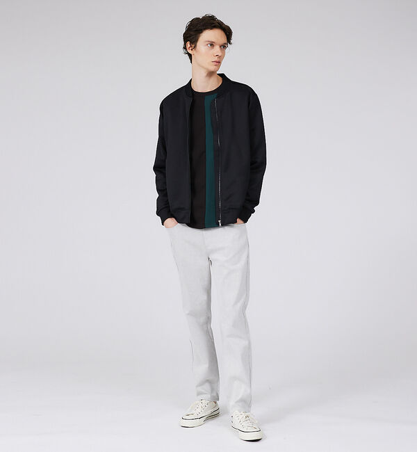 ABAHOUSE「【梨地】ストライプ切替 長袖Tシャツ / スウェット」|Tシャツ・カットソー|