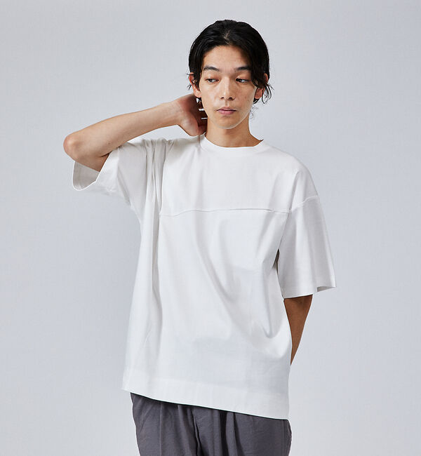 ABAHOUSE「glossy ポンチ タックTシャツ」|Tシャツ・カットソー|ホワイト
