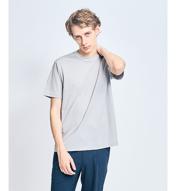 ABAHOUSE「【接触冷感/WEB限定】フリーザーTシャツ /アイスピケ ストレッチ」|Tシャツ・カットソー|ライトグレー