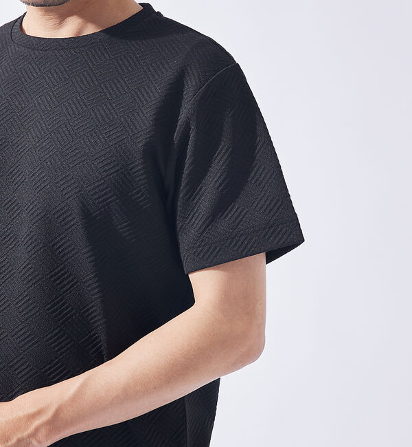 ABAHOUSE「ジオメトリック柄 クルーネック 半袖 Tシャツ」|Tシャツ・カットソー|