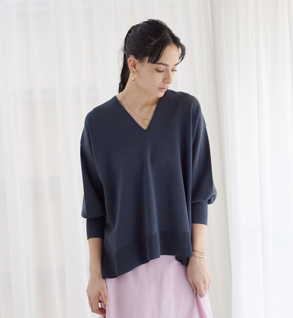 Rouge vif「【セットアップ対応】Vネックゆったりプルオーバー」|ニット・セーター|