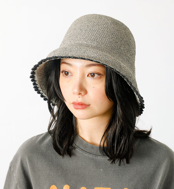 Rouge vif「【Ruben/ルーベン】ウェーブカギアミハット【WEB限定】」|その他|グレー