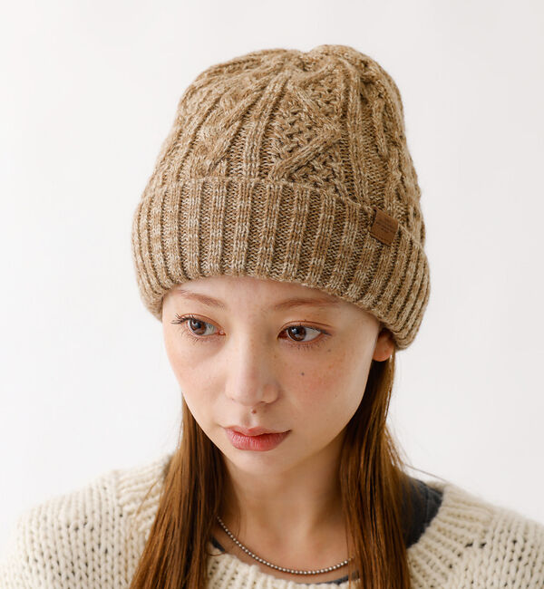 Rouge vif「【RUBEN/ルーベン】ケーブル裏ボアニット帽/ RUS-7092 MIX/メラ」|その他|ベージュ系その他1