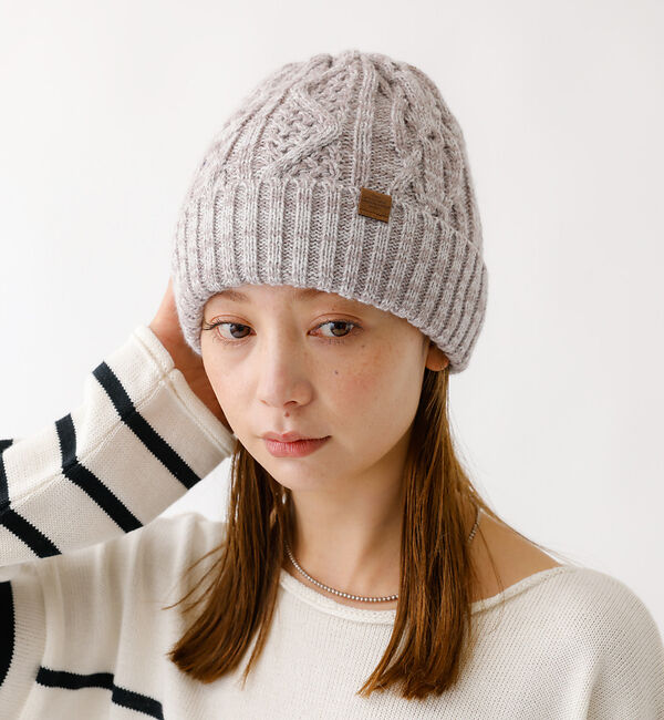 Rouge vif「【RUBEN/ルーベン】ケーブル裏ボアニット帽/ RUS-7092 MIX/メラ」|その他|パープル系その他1