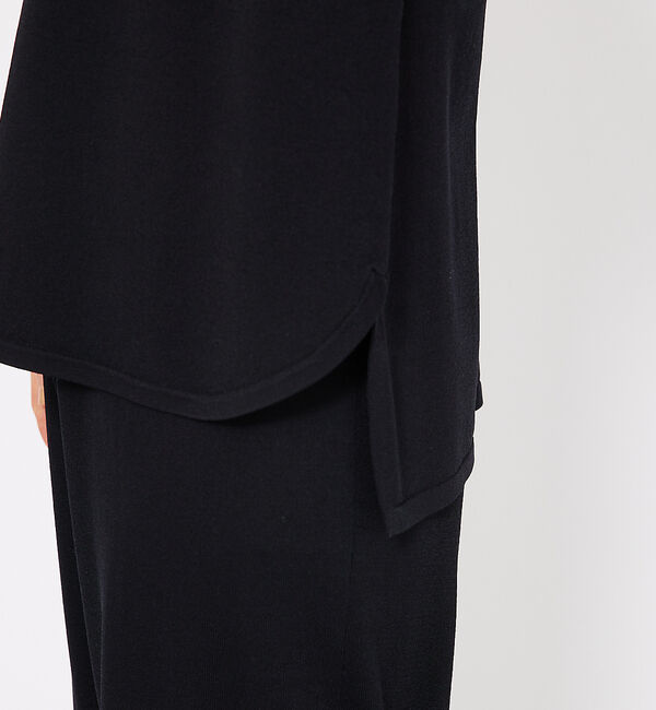 qualite「レーヨンストレッチボートネックニット」|ニット・セーター|