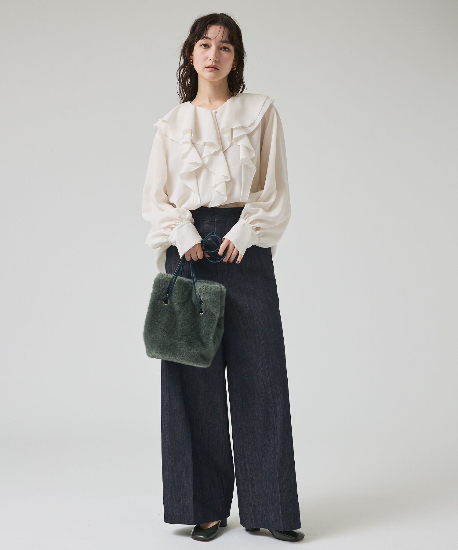 qualite「ラッフルショールブラウス」|シャツ・ブラウス|