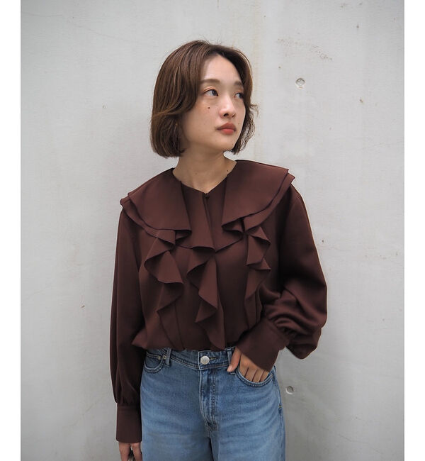 qualite「ラッフルショールブラウス」|シャツ・ブラウス|