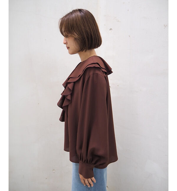 qualite「ラッフルショールブラウス」|シャツ・ブラウス|
