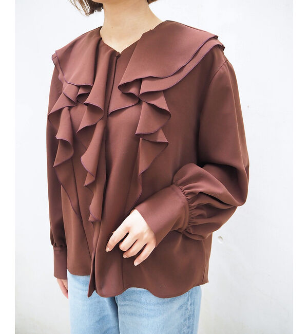 qualite「ラッフルショールブラウス」|シャツ・ブラウス|