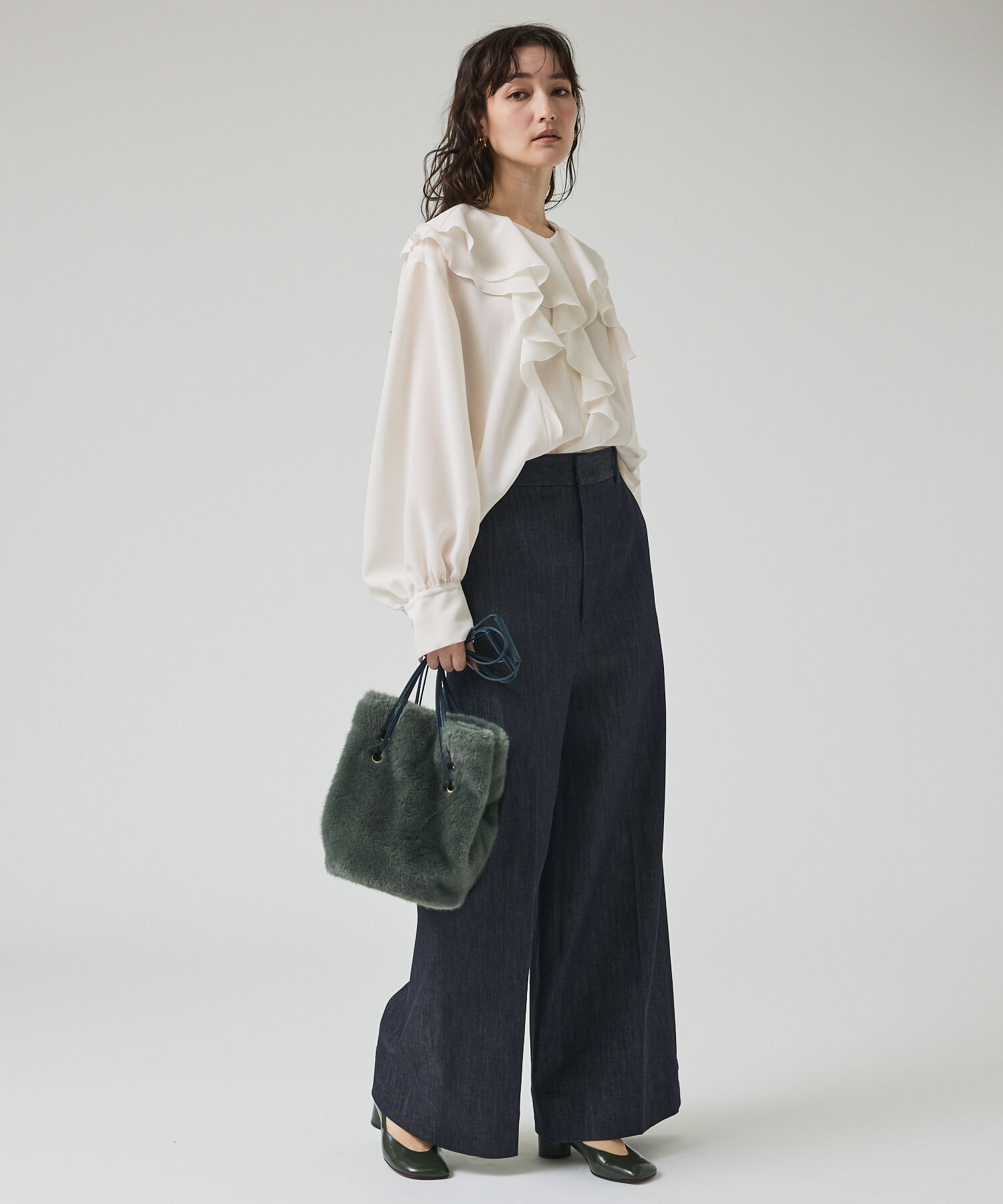 qualite「ラッフルショールブラウス」|シャツ・ブラウス|