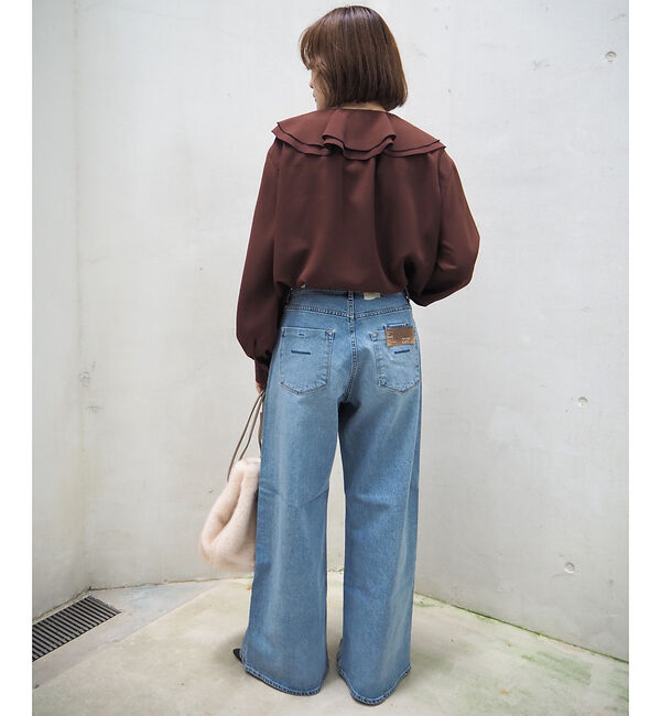 qualite「ラッフルショールブラウス」|シャツ・ブラウス|