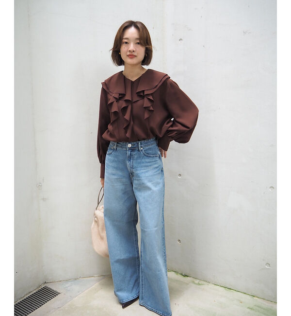 qualite「ラッフルショールブラウス」|シャツ・ブラウス|