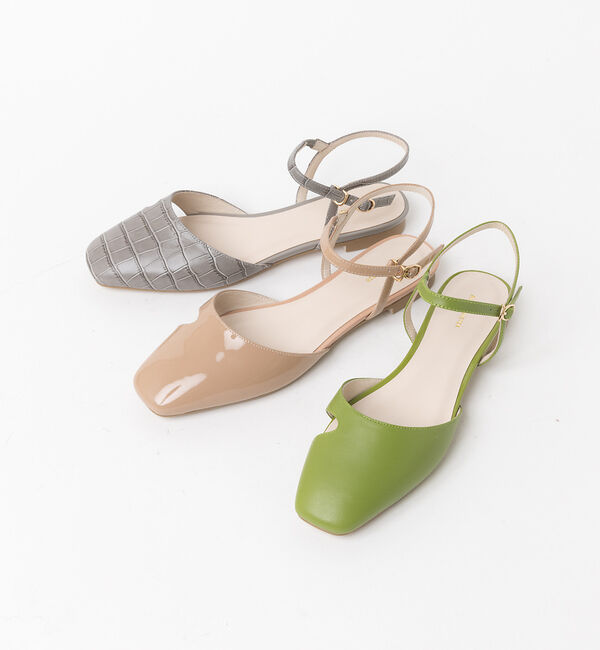 AU BANNISTER「スクエアトゥ ストラップパンプス」|サンダル|