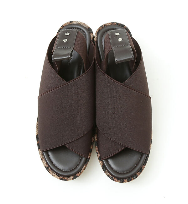 AU BANNISTER「【軽量】エラスティックベルトウェッジソールサンダル」|サンダル|