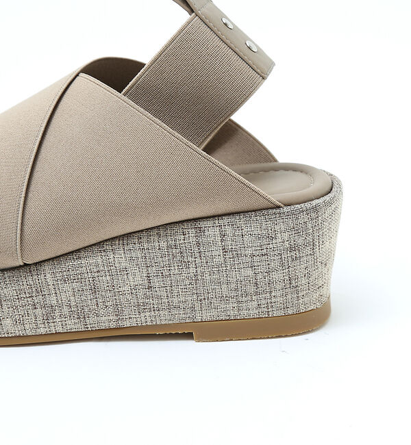 AU BANNISTER「【軽量】エラスティックベルトウェッジソールサンダル」|サンダル|