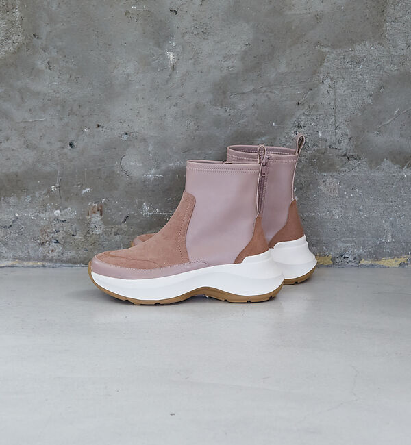 AU BANNISTER「【軽量】ストレッチブーツスニーカー」|スニーカー|スモークピンク