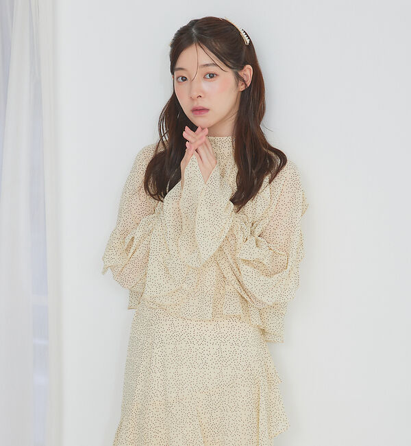 SELFIST「フリルスリーブハイネックブラウス」|シャツ・ブラウス|