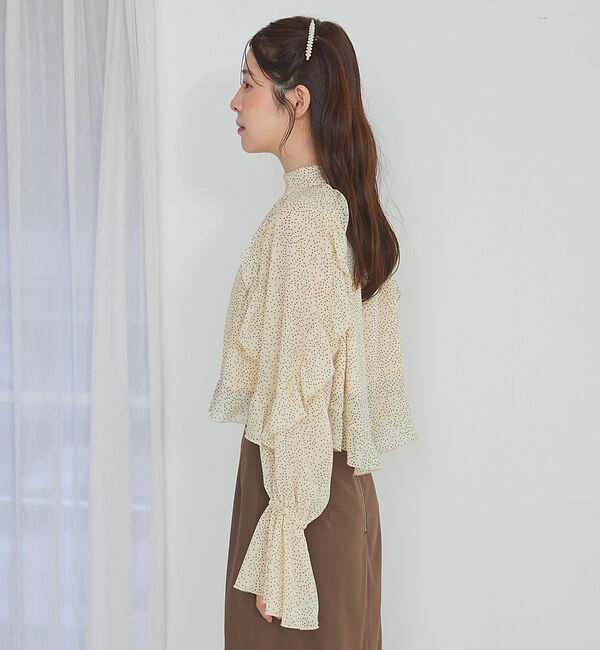 SELFIST「フリルスリーブハイネックブラウス」|シャツ・ブラウス|