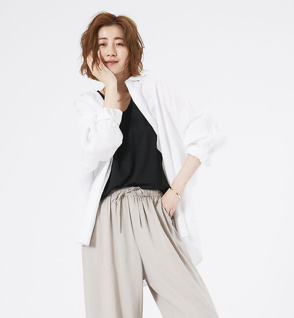 abahouse mavie「リネン2wayカシュクールオーバーシャツ」|シャツ・ブラウス|