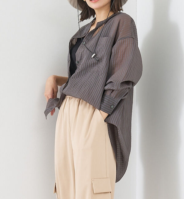 abahouse mavie「シアーオーバーシャツ」|シャツ・ブラウス|
