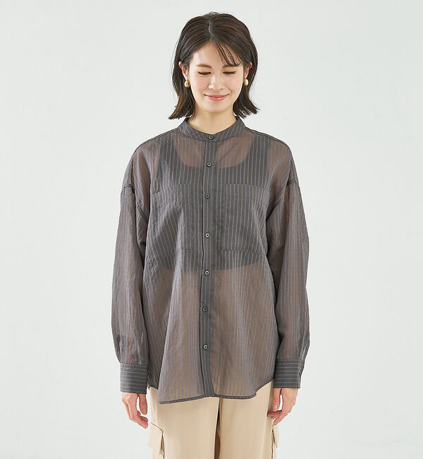 abahouse mavie「シアーオーバーシャツ」|シャツ・ブラウス|