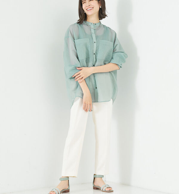 abahouse mavie「シアーオーバーシャツ」|シャツ・ブラウス|